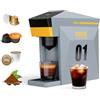 BENFUCHEN Caffettiera 4 in 1, macchina da caffè espresso 19 bar per capsule KCup/Nes presso OriginalLine/Dolce Gusto/Caffè macinato, grigio nuvoloso