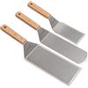 Anmarko Set di spatole in metallo in acciaio inox per hamburger e piastra per barbecue con parte superiore piatta