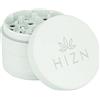 HIZN - Grinder in ceramica, diametro 63 mm, 4 pezzi, non appiccicoso grazie al rivestimento in nanocerceramica, con sacchetto, raschietto per polline, spazzola, bocchino, colore bianco