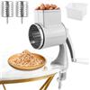 GOMETY Macinacachidi manuale con 2 lame di tamburo rimovibili, frantoio per arachidi manuale con frantoio per noci a manovella, ideale come grattugia per noci, macinino per mandorle, grattugia per patate