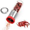 Vucchini Macinino Peperoncino in Acciaio Inox e Vetro,Taglierina per Peperoncini Secchi