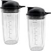AUMUA 2 Pezzi 24oz Tazza di Ricambio Compatibile con nutribullet Full Size Blender Combo NBF500MB NBF450DG, 1200W/ 1000W, con 2 Coperchio Pieghevole, Parti di Ricambio Accessorio per Frullatore