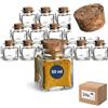gouveo Set da 24 barattoli quadrati per spezie da 50 ml con tappo in sughero - Piccoli vasetti in vetro per erbe e spezie (KGE050PK)
