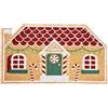 Comart - Zerbino Christmas - 40x70 cm - in Cocco - Sagomato con Disegni Natalizi - Tappeto per Ingresso Esterno o Interno - Antiscivolo - Decorazione per le Feste - Regalo per la Casa - Casetta Natale