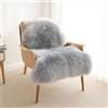 AMFUN Pelliccia Sintetica Tappeto Vello di Pecora, Faux Pelliccia di Agnello di Pecora Tappeto, Tappeto Morbido e Soffice per la camera da Letto, Divano Matte (Grigio, 60 * 90 cm)