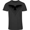 minifan Maglietta vichinga, da uomo: corvo rabe, regalo vichingo, per uomini, abbigliamento vichingo, grigio, M
