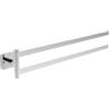 Villeroy & Boch Elements - Striking Portasciugamani a due bracci, porta asciugamani da bagno, da parete, in ottone, rettangolare, lunghezza 410 mm, cromato