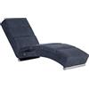 vidaXL Sdraio Imbottita Elegante Ergonomica Chaise Lounge Lettino Arredo Salotto Ottomana Gambe in Acciaio Grigio in Similpelle Scamosciata