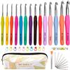 BCMRUN Uncinetti Set 14 pz Ferri Uncinetto Ergonomici Manico Morbido Aghi di Crochet con Custodia, 2mm-10mm Extra Lunghe Knit Needles, Regalo di Natale per Le Donne,Tool Set Kit per Ferri da Maglia
