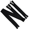 Aerzetix - Set di 2 Cerniere Lampo a Spirale 60cm separabili N°5 + 8 Cerniere 16cm Non separabili N°5 Nero con cursore Decorativo | per Cucito e creazione Abbigliamento