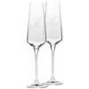 Krosno - Bicchieri per champagne e prosecco Mr & Mrs 180 ml - set da 2 pezzi - Realizzati a mano - Vetro di cristallo - Decorazione bianca opaca - Per matrimonio e regalo di coppia