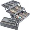 Wintem - Organizer Cassetti Estensibile a 3 Livelli con Scomparti Modulari, Perfetto come Porta Gioielli, Organizer Trucchi e Accessori, Design Pieghevole Salvaspazio