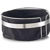 Zeller 27249 - Cesta per il pane con sacco, metallo/cotone, Nero, 22 x 22 x 10,8 cm