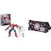 LEGO Marvel Spider-Man vs Venom Brutal Car - Set con 3 minifigure, astuccio Marvel Triplo ECO Capitan America 23×11 cm