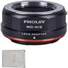 PHOLSY Manuale Adattatore per Lente: Compatibile con Minolta Rokkor MD (MC/SR) Obiettivi e Compatibile con Nikon Z Corpo Fotocamera, MD su Z