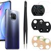 YHX-OU 6.67'' Per Xiaomi Mi 10T Lite 5G Lente Vetro Camera Posteriore [2 Pezzi] con pinzette + [2 pezzi] Camera vetro temperato (Nero)