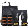 MAD DOGS Paracalli Palestra Uomo Donna - Pack Premium 3 in 1 con Polsini e Borsa - Massima Presa Senza Magnesite - Fibra di Carbonio Senza Fori - Crosstraining, Ginnastica e Sollevamento Pesi