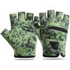 Harssidanzar Guanti da pesca uomo con dita parzialmente nude, antiscivolo e resistenti all'usura SM056EU,Verde,taglia L