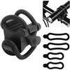 FIUTEKO Supporto Luce Bici 360° Girevole Staffa Universale per Torcia 10-40mm, Clip Fissa per Manubrio in Silicone Antiscivolo, Facile da Montare, per MTB e Strada Nero
