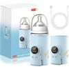 SciFiVisi Scaldabiberon per Bambini, Scaldabiberon Portatile, Per Viaggi con Display LCD Ricarica USB Scaldabiberon 6 Temperature Regolabili 38-50℃ Scaldabiberon per Latte Materno Borsa per Viaggi e Casa (Blu)