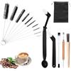 NAMIS 16 pezzi Spazzole Caffè,Pennello Pulizia Macchina Caffè,Pennelli Caffe Set,Spazzolino Macchina Caffe,Adatto per Macinacaffè, Macchine per Caffè Espresso e Macchine da Caffè Automatiche