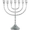 NKlaus Menorah alta 30cm 7 candele per candele fino a Ø 2cm Candeliere grande argento ottone nichelato 2884