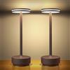 Hapfish Lampada da Tavolo Ricaricabile LED,2 Pezzi 5000mAh Senza Fili USB,Comodino | Eye-Protect Luce a USB Batteria Dimmerabile,3 Modalità di Colore,Impermeabile,per Interno/Ristorante/Esterno(Ruggine)
