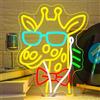 Horseneon Cuffie Giraffe Neon Led Music Headset Scritte Neon Per Parete Musica Led Schild Animali Dimmerabili Insegne Luminose Scritta luminosa Per Camera Musicale Bar Festa Musicale Decorazioni