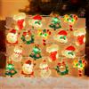 YUYWWAN Luci Natalizie da Interno 3 Metri 20 LED Luminosa di Natale Lucine Albero di Natale Babbo Natale Pupazzi di Neve Calze Ghirlande Zucchero Luci Decorative per Feste, Camera da Letto, Casa