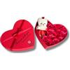 Regalo Rosa Lussuosa scatola regalo a forma di cuore con rose eterne e orsacchiotto, regalo per moglie, fidanzata, capelli, regalo romantico per San Valentino, Natale e matrimonio