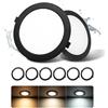 Grebeam 6 Pezzo Faretti LED Incasso Nero 16W, 1400LM, IP44, Bianco Caldo 3000K/Bianco Neutro 4000K/Bianco Freddo 6000K Regolabili, Foro 145-160mm, Faretti LED Soffitto per Bagno