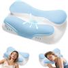 ALLFYL Cuscino in memory foam per alleviare il dolore al collo e alle spalle, cuscino cervicale ergonomico con copertura in seta di ghiaccio rinfrescante, cuscino ortopedico a doppia altezza per chi
