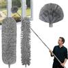 QuazarPyon Set di spolverini da 6 m, con asta telescopica regolabile da 1,5 a 4,9 m, spazzola telescopica per pulizia e testina in microfibra