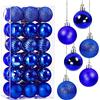 Taeku Palline di Natale, 36Pcs 4cm Infrangibili Albero di Natale Palla Decorazioni Opache Ornamenti con Ganci per Partito di Nozze di Vacanza (Blu)