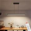 Coinmit Luce a Sospensione LED, 80cm/24W, 3000K-6000K Tre Temperature di Colore Regolabili con Telecomando, Lampada Sospensione Lineare per Sala Da Pranzo, Soggiorno, Nero