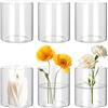 BUCOMTU Set di 6 Piccoli Vasi in Vetro, Vasi da Tavolo,Cmvasi per Piante da Interno, Vaso in Vetro Idroponico,Mini Vasi per Fiori per Decorazione da Tavolo, Centrotavola, Decorazioni per Matrimoni, Fai da te