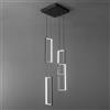 ZPBSJ Lampada Da Cucina Moderna Dimmabile LED Lampadario in Nero 4 anelli Lampada Rettangolare Per Ristorante, Camera Daletto, Corridoio Soggiorno