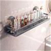 lesulety Cestino doccia a ventosa Organizer doccia senza trapano Vassoio del bagno senza trapano Shower Shelf No Drill Vassoio della doccia Scaffale doccia,A,50CM