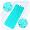 ADOV Tappetino da Bagno Antiscivolo, 100x40 cm Extra Lungo Tappetino da Bagno Antiscivolo, 200 Ventose, Fori di Drenaggio, Lavabile in Lavatrice, Antimuffa, Materiale PVC, Tappetino Doccia Resistente