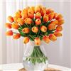 Veryhome Fiore Artificiale Fiore Finto Tulipano Materiale In Lattice Vero Tocco Matrimonio Stanza Famiglia Alberghi Festa DIY al operto Decorazione Sunset red -10 pezzi