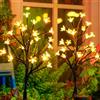 Quintrost Luci Solari da Giardino Esterno, 2 Pezzi Lampada Solare Fiori di Ciliegio LED, Lampade Solari IP65 Impermeabile, Decorazione per Cortile Prato Patio Nozze Natalizia Feste, Bianco Caldo