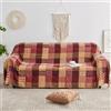 Edcooy Coperta in stile bohémien, grande, patchwork, per divano, letto matrimoniale, poltrona e divano, morbida e ponderata per mobili, con nappe, in ciniglia, per decorazione bohémien (L-220 x 260),