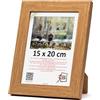 3-B Cornice portafoto ISEO - marrone (rovere) - 15 x 20 cm - Cornice in legno, cornice portafoto con vetro acrilico