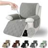 Jinfanshurich Copripoltrona con tasche, antiscivolo e lavabile, per poltrona relax e poltrone TV, protezione perfetta da peli di animali, macchie e usura (grigio chiaro)