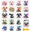GLOBLELAND 18 fogli di Adesivi Trasferibili A Forma di Drago Fantasy Da 3.9x3.6 pollici con Fiori Magici Adesivi Colorati per Castelli Decorazioni per Mobili Vasi Vetro e Artigianato