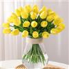 Veryhome Fiore Artificiale Fiore Finto Tulipano Materiale In Lattice Vero Tocco Matrimonio Stanza Famiglia Alberghi Festa DIY al operto Decorazione Yellow-20 pezzi