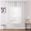 Joydeco Tende Camera da Letto 2 Pezzi, Bianche Tende per Interni Moderne Trasparenti in Voile per Casa Finestre Soggiorno Eleganti(Bianco,2 x L 140 x A 160)