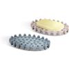 LIUCONGBD 2 Pezzi Portasapone in Silicone con Scarico, Porta Saponetta Antiscivolo con Drenaggio Naturale, Design a Punti Rilievo, Ideale per Bagno, Cucina e Doccia, Lavandino e Viaggio