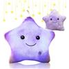 Shengou Cuscino con Led, Cuscini a Forma di Stella, Cuscino Peluche Luce Notturna, Cuscini Decorativi a Forma di Stella, per Compleanno e Natale (Uva viola)