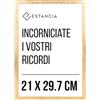 Estancia Cornice Dorata in Legno 21x29,7 cm (A4) con Vetro Plexi Infrangibile | Moderna Portafoto Din A4 Oro